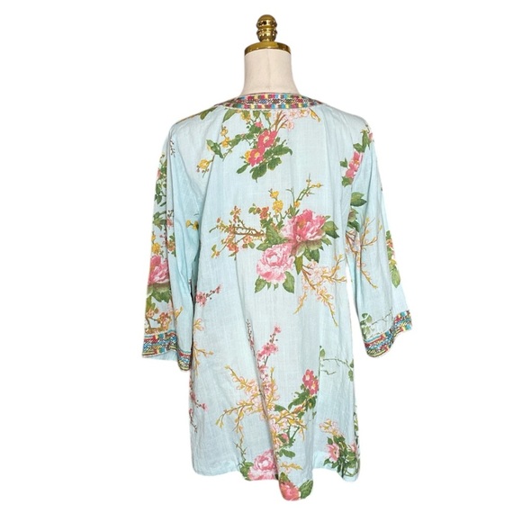SOFT SURROUNDINGS Women’s Merielle Floral Embroidered Coastal Boho Tunic Size L - Picture 6 of 8
